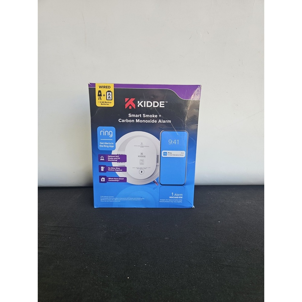 Kidde RGCUAR-RW Smart Smoke & Carbon Monoxide Alarm Ring App Hardwired